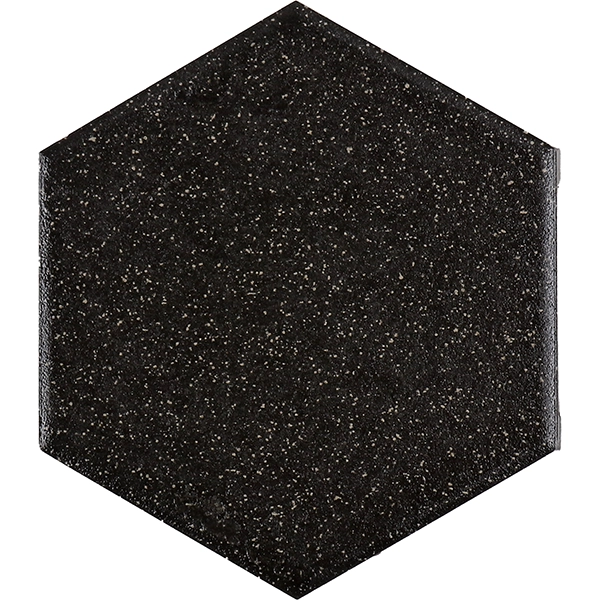 Black hexagon full body porcelain paver tiles