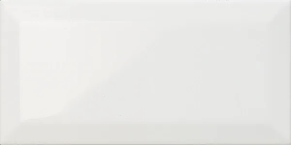 100 x 200 mm white gloss beveled ceramic kitchen wall tile showing sloped edge detail