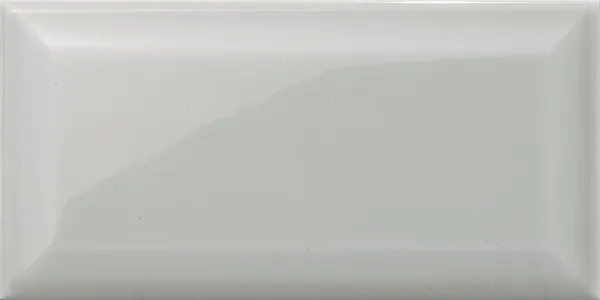 100 x 200 mm light grey gloss beveled ceramic backsplash tile with reflective finish