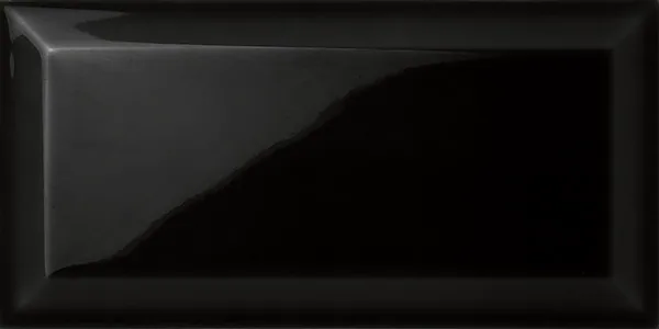 100 x 200 mm black gloss beveled ceramic wall tile with high-shine reflective finish