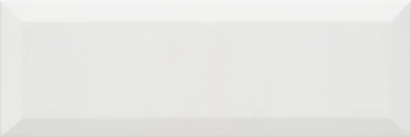 100 x 300 mm white matte beveled ceramic bathroom wall tile with non-glare finish