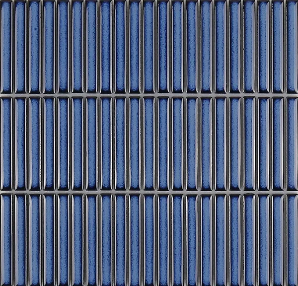 China 12 x 92 mm dark blue finger ceramic mosaic tile direct from factory supplier