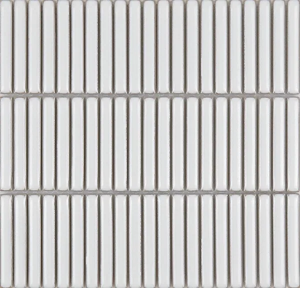 Vintage White Gloss Kit Kat Ceramic Mosaic Tile wholesale sheet