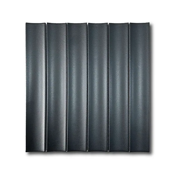 3D geriffelte matte Keramik‑Wandfliese in Carbon‑Schwarz direkt vom Werkslieferanten